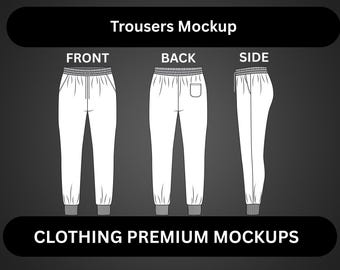 Streetwear Sweatpants Mockup Vector Pants Mockup Streetwear Tech Pack Clothing Brand Fashion Tech Pack Technical Drawing Illustrator File