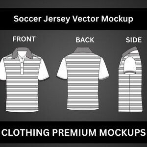 Soccer Jersey Vector Mockup Football Shirt Mockup Streetwear Football Jersey Tech Pack Clothing Brand Fashion Technical Drawing Illustrator