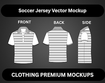 Soccer Jersey Vector Mockup Football Shirt Mockup Streetwear Football Jersey Tech Pack Clothing Brand Fashion Technical Drawing Illustrator