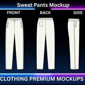 Streetwear Sweatpants Mockup Vector Pants Mockup Streetwear Tech Pack Clothing Brand Fashion Tech Pack Technical Drawing Illustrator File