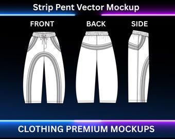 Streetwear Vector Track Pants Sweatpants Vector Tech Pack Illustrator Template Mockup Clothing Template Vector flat drawings clothing ai