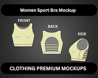 Women Sport Bra Template Gym Wear Mockup Active Wear Template Illustrator Mockup Women Fashion Design Vector Tech Pack Womenswear Clothing
