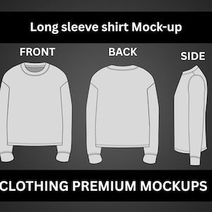 Streetwear Oversized Double layer long sleeve shirt Mock-up Vector Template Adobe Illustrator PNG SVG Procreate Tech pack shirt mockup