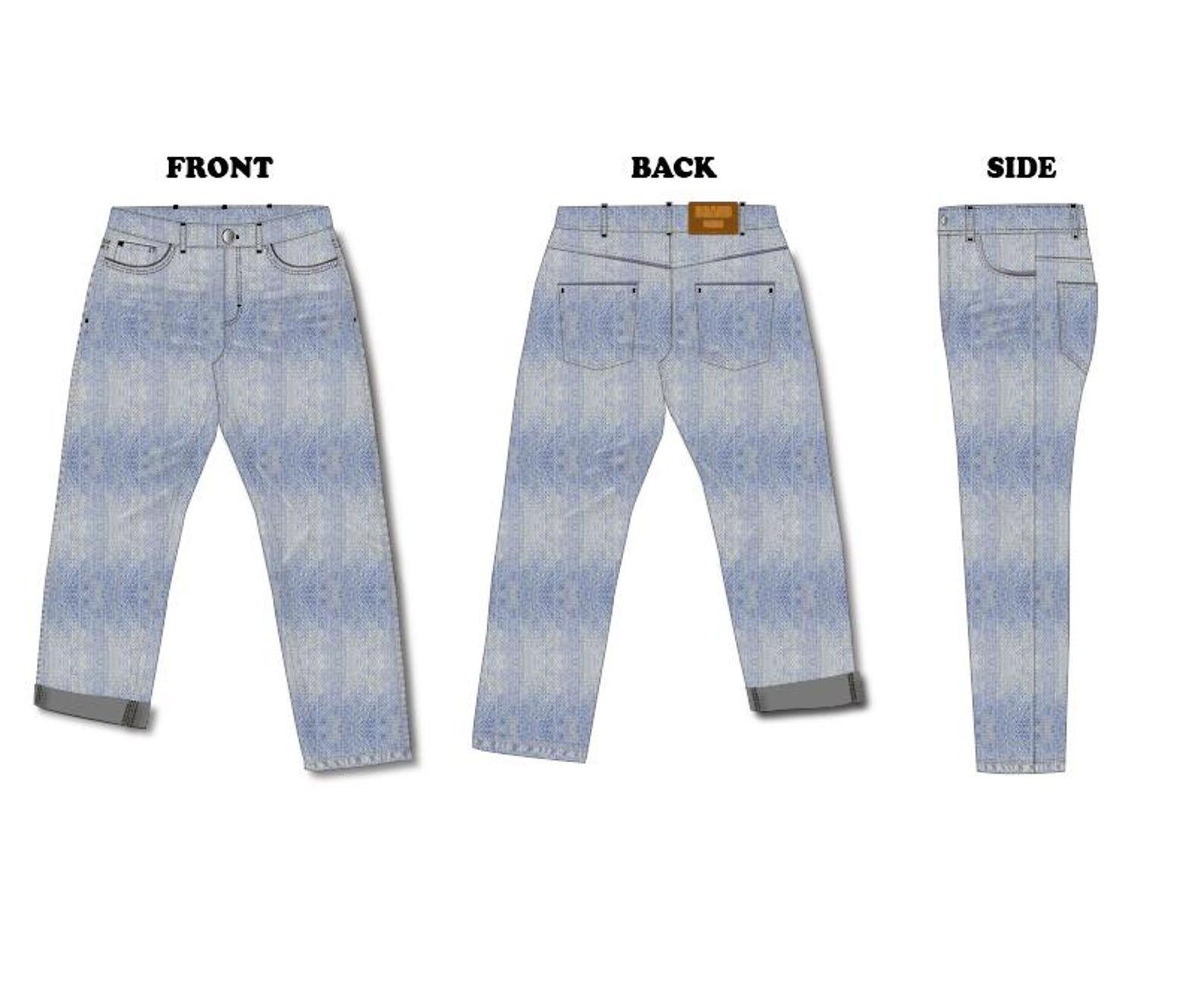 Baggy Streetwear Jeans Mock up Oversize Jeans Vector Template Adobe ...