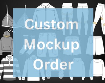 Custom personalized Clothing Vector Mockup, Streetwear Tech Pack Template, Clothing Brand Fashion Tech pack, Illustrator Procreate Photoshop