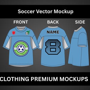 Oversized sports Jersey Mock up football soccer Hockey Vector Template T-shirt Adobe Illustrator PNG SVG Procreate Tech pack jersey Mockup