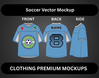 Oversized sports Jersey Mock up football soccer Hockey Vector Template T-shirt Adobe Illustrator PNG SVG Procreate Tech pack jersey Mockup