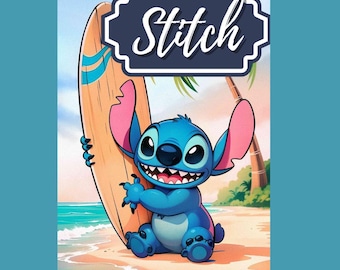 Stitch Colouring Book for Kids Printable | Instant Download Digital PDF