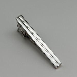 Modern Silver Tone Tie Clip | Minimalist Men&#39;s Tie Bar | Wedding & Business Accessory | Polished Silver Finish Tie Clip | Gift for Him Men