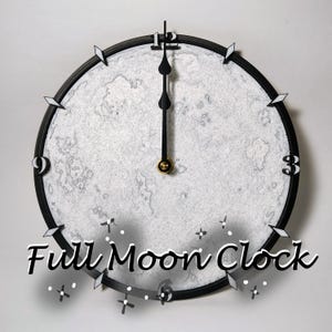 Moon Clock Decoration Lunar Wall Decor Moon Phase Decor Celestial Home Decor Unique Home Office Gift Quartz Clock