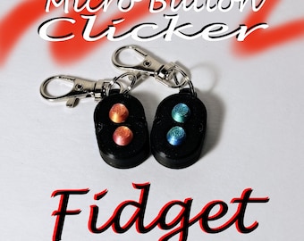 Micro Button Clicker Fidget Toy Fidget Clicker Desk Toy Stress Relief Clicky Fidget Keychain Sensory Toy Stim Toy