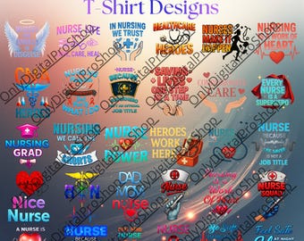 Nurse Appreciation Bundle – 30 Motivational & Heroic T-Shirt Designs for Healthcare Workers