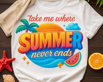 Tropical Summer Vibes PNG | Beach Vacation Design (Digital Download)