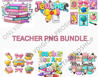Preppy Teacher PNG Bundle – Back to School Clipart, Classroom Decor