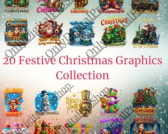 Christmas Clipart Bundle – 20 Fun & Festive Holiday Graphics (PNG)