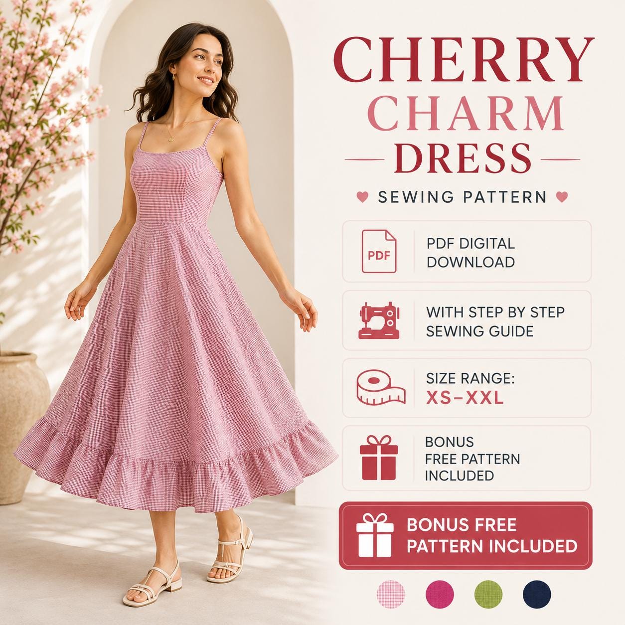 Cherry Dress Pattern - Etsy