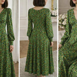 Boho Floral Maxi Dress Sewing Pattern | V-Neck Empire Waist (Digital Download) image 2