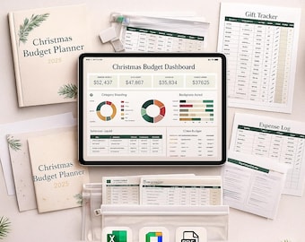 Christmas Budget Planner & Gift Tracker | Holiday Expense Log | Excel + Google Sheets + PDF | Spending Tracker