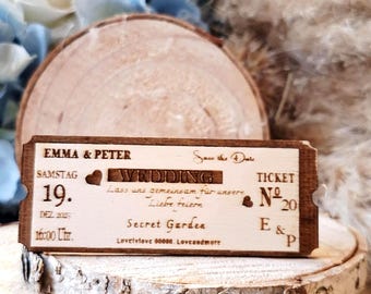 Hochzeitseinladung aus Holz VIENNA-Modell | Save the Date Holzkarte | Einladung | Geschenk | Hochzeitsdeko oder Erinnerung