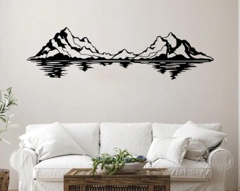 Mountain Metal Wall Art, Metal Mountain Art, Metal Wall Art, Mountain Range Decor, Nature Landscape, Home Living Room Decor, Wall Hangings