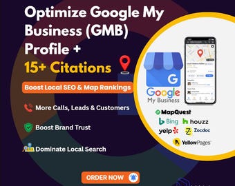 Optimalisatie van Google-bedrijfsprofiel (GMB) | 15+ lokale vermelding | Lokale SEO-service