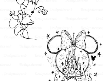 Minnie Mouse Castle PNG, Fantasy Clipart, Fairytale Silhouette (Digital Download)