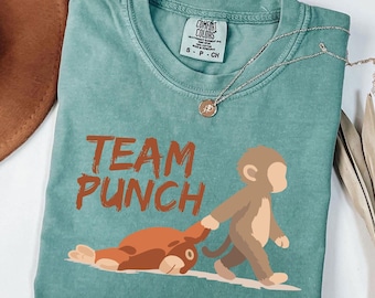 Team Punch Monkey Cartoon T-Shirt Design (Digital Download)