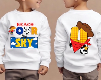 Toy Story Birthday PNG | Reach Four the Sky 4th Birthday Shirt Design Png,Custom Toy Story 4rd Birthday Png , Toy Story Birthday Party Png