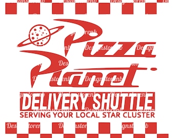 Pizza Planet Delivery Shuttle SVG, Retro Space Graphic (Digital Download)