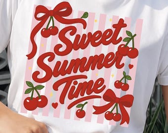 Sweet Summer Cherry PNG, Retro Coquette Design (Digital Download)