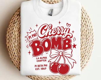Cherry Bomb Pi Phi Sorority PNG, La Alpha Chapter Design (Digital Download)