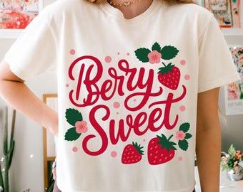 Berry Sweet PNG, Strawberry PNG Design, Summer Png, Coquette Strawberry, Sublimation PNG, Retro Strawberry Clipart, Digital Download
