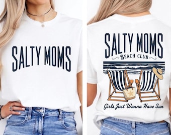 Salty Moms Beach Club PNG, Girls Just Wanna Have Sun, Summer Mom Shirt Design, Beach Trip Sublimation PNG, Digital Download