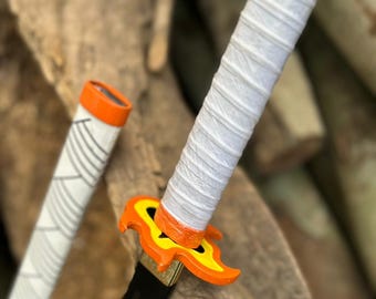 Kyojuro Rengoku ręcznie robiona katana z anime, replika ostrza płomienia, miecz cosplay