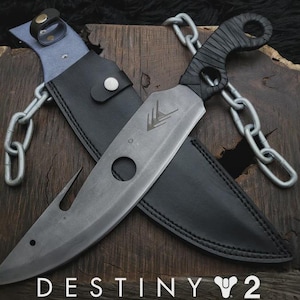 Handmade Destiny 2 Gunslinger Knife Replica: Stainless Steel Blade, Leather Sheath