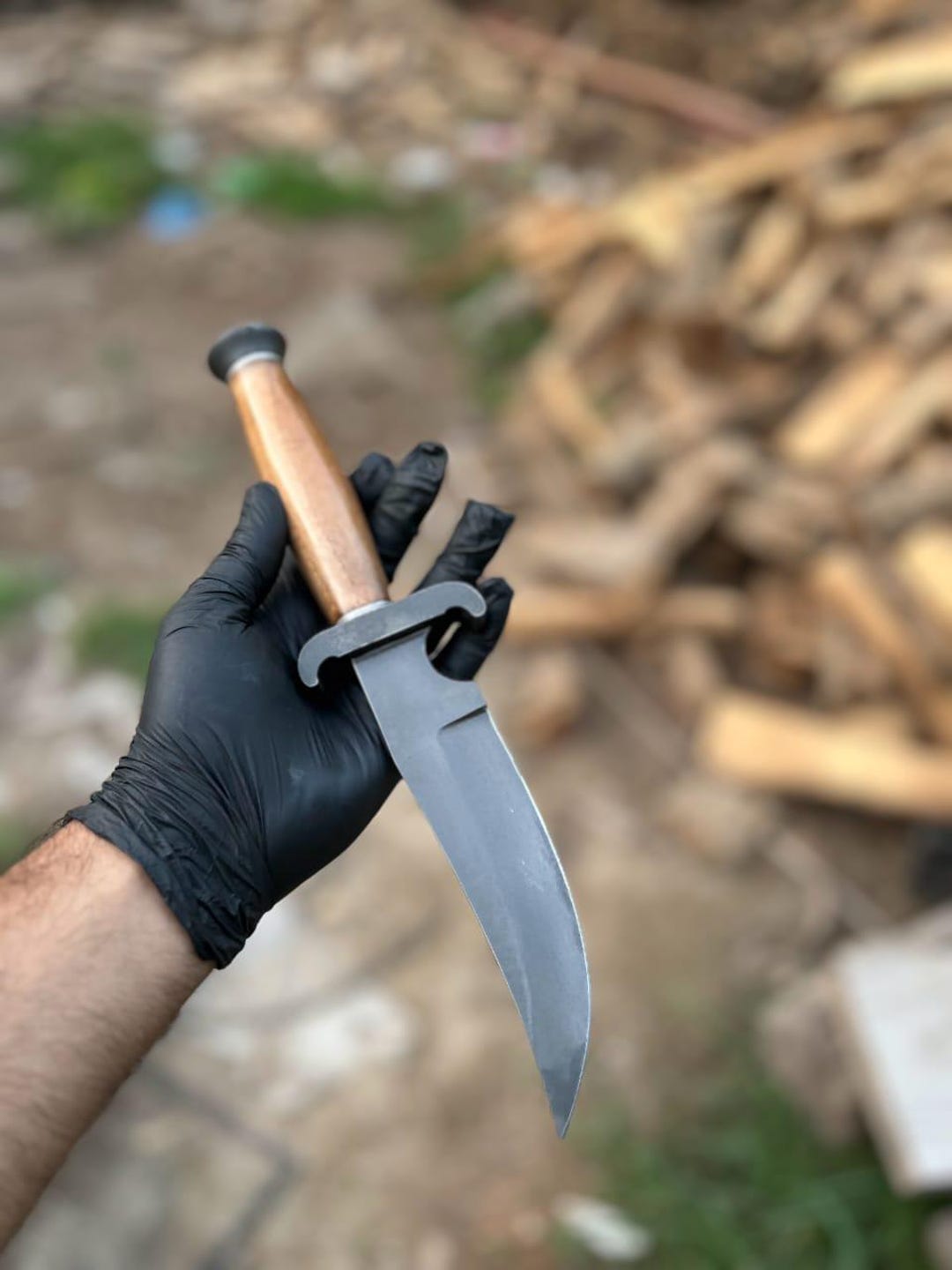 CS Go Hand Forged Clip Point Knife: Handmade Wood Handle, Leather ...