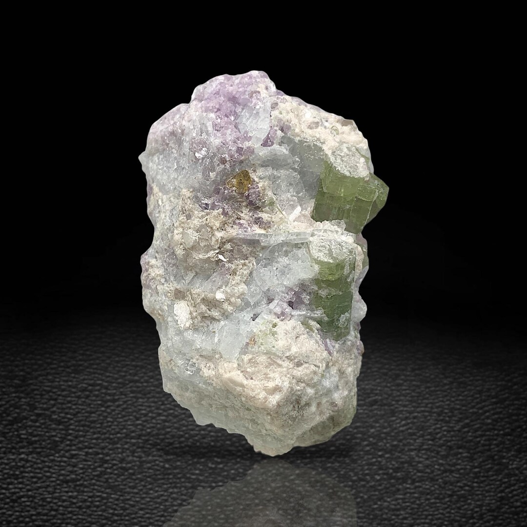 Green Tourmaline, Albite & Lepidolite Combo - From Paprok, Nuristan ...