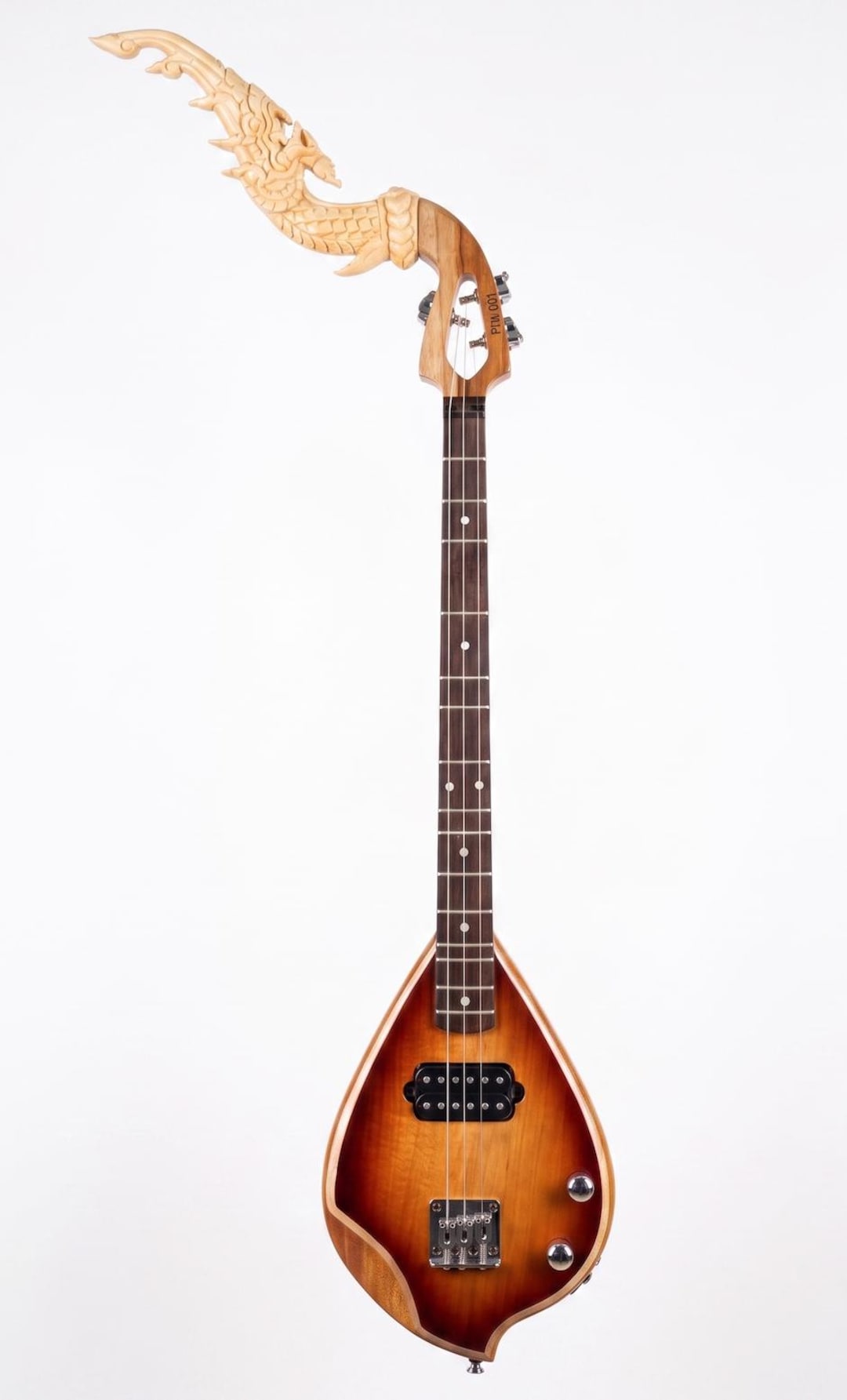 Authentic Thai Phin | 3-string Electric Lute | Carved Teak Naga ...