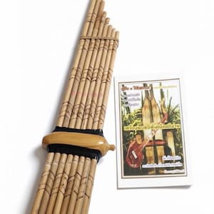 Authentic Thai Khaen Bamboo Mouth Organ | 16-Pipe Folk Instrument, Silver Reeds (Am, Dm, Em)