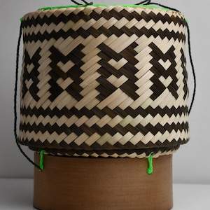Kratib sticky rice Thai Laos Bamboo Rice Bucket Container Thailand Handmade