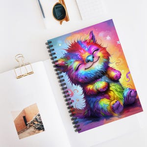 Cuaderno espiral con arte caprichoso, cuaderno infantil colorido, perfecto para escritura creativa, diario, regalo