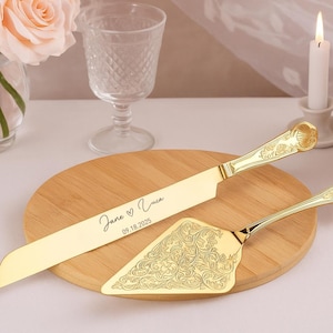 Personalized Wedding Cake Cutting Set: Engraved Stainless Steel Keepsake
