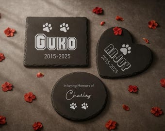 Personalized Pet Memorial Stone: Engraved Grave Marker, Dog Cat Sympathy Gift