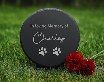Personalized Pet Memorial Stone: Engraved Grave Marker, Dog Cat Sympathy Gift
