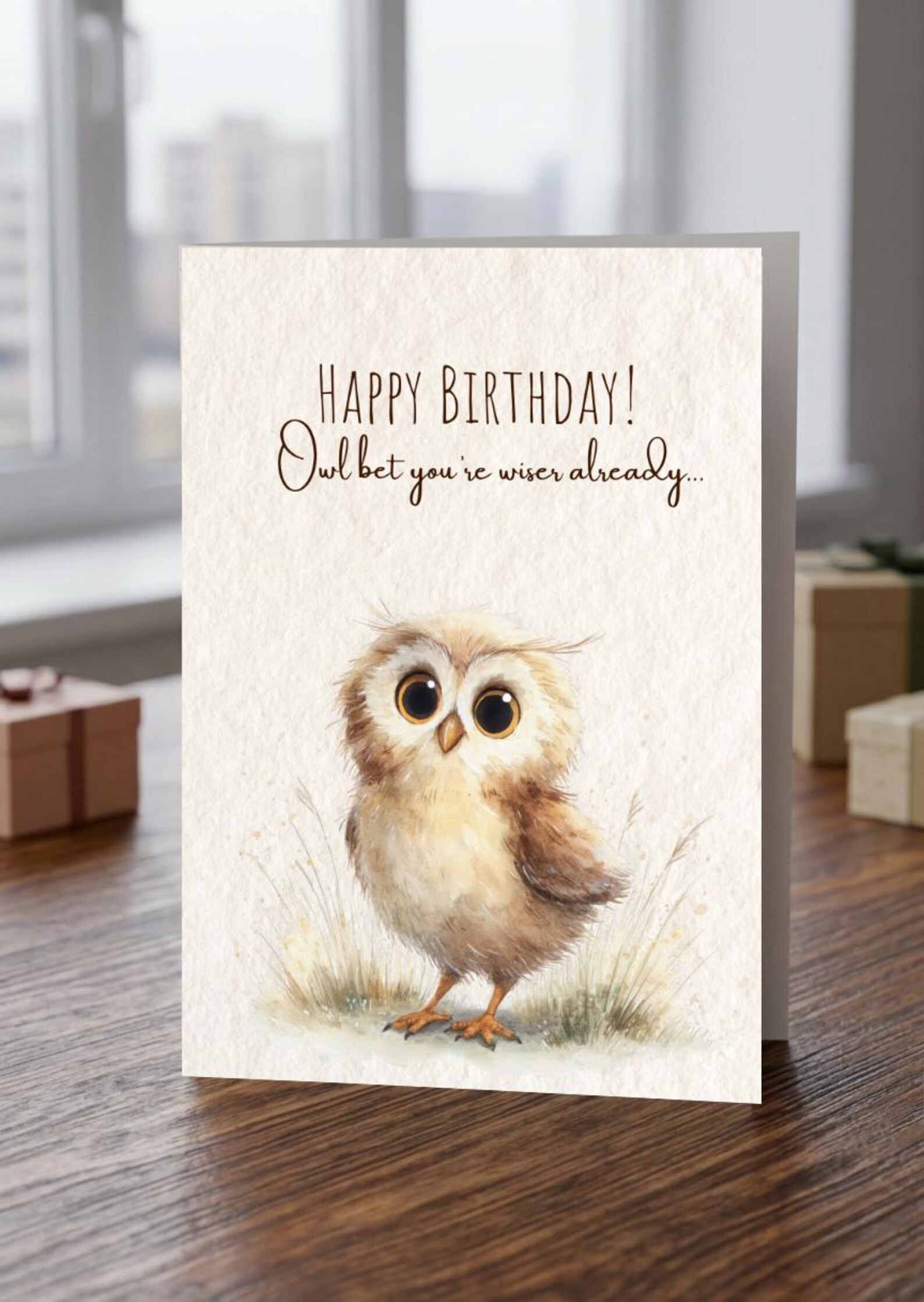 Owl Birthday Card Printable, Cute Owl Birthday Card, Funny Birthday ...