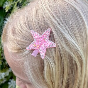 Barrette étoile – Barrette à cheveux céleste scintillante | Cosmic Soft Girl Esthétique | Accessoire cheveux inspiré de l'an 2000 pour femme et fille | Cadeau mignon