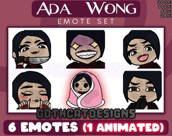 ADA WONG Emote Set for Twitch, Discord, etc. | Cute Emotes | Twitch Emotes | Streamer Emotes | Resident Evil | DBD | Static | Animated