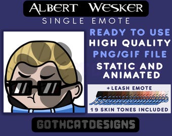 ALBERT WESKER Leash Emote (Static & Animated) for Twitch, Discord, etc. | Twitch Emotes | Streamer Emotes | Resident Evil | DBD