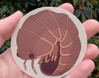Roly Poly Isopod Sticker - 3 Inch