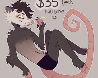 Character fullbody digital artwork commissions (furry, human, feral, pets + more)
